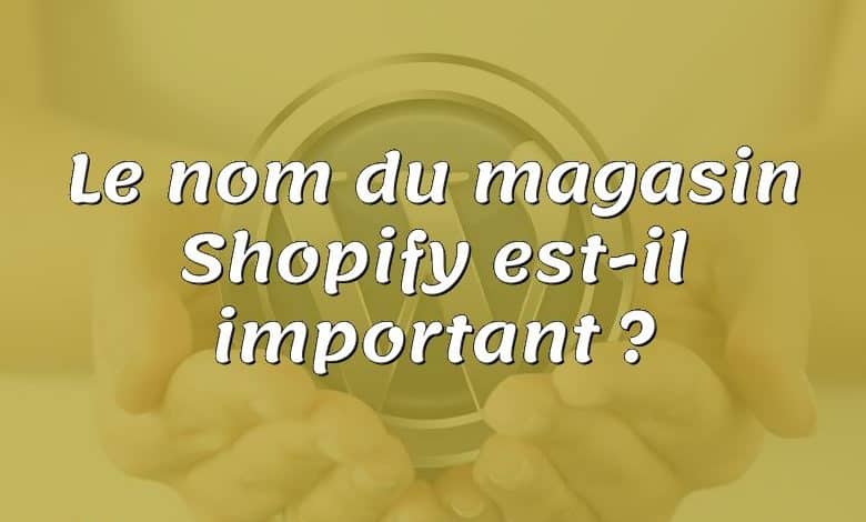 Le nom du magasin Shopify est-il important ?